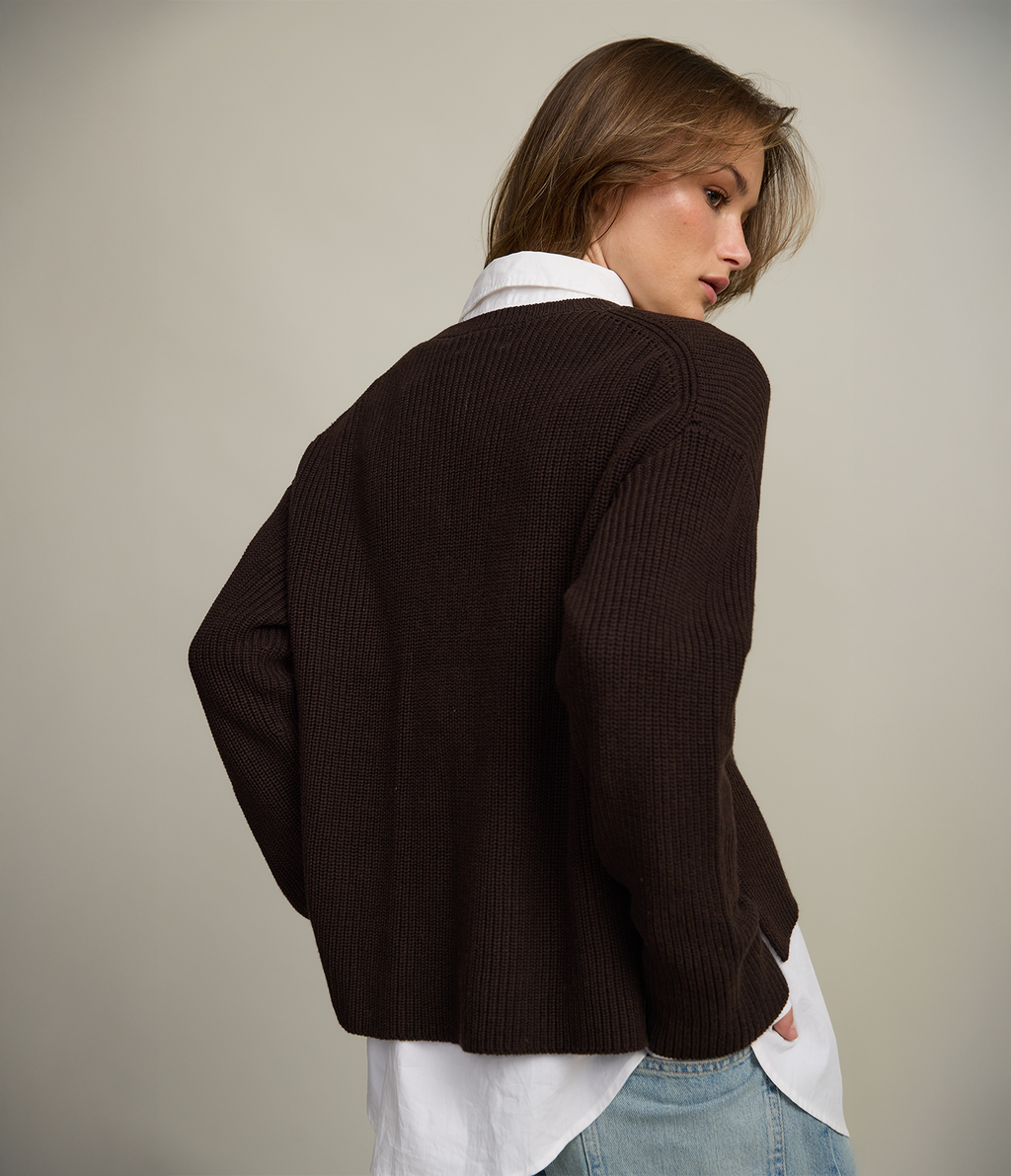 Sweater Mujer 100% Algodón Marta Café Chocolate