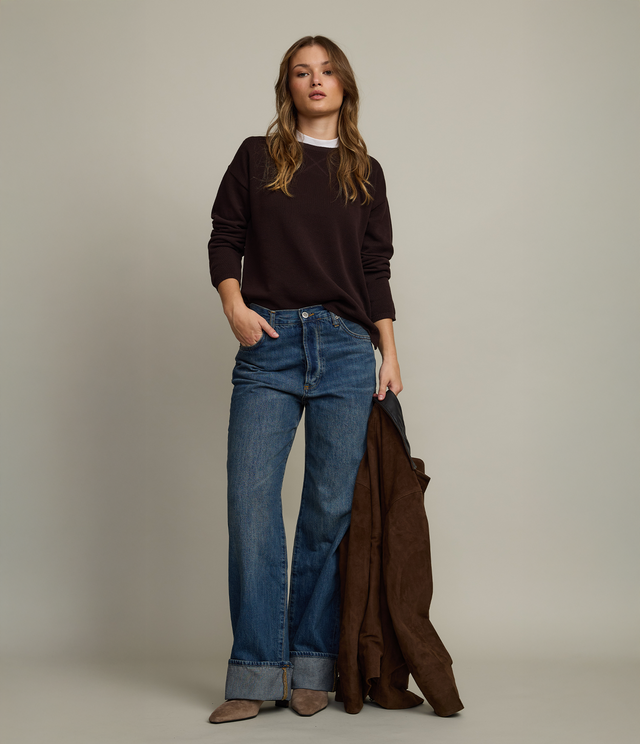 Polerón Tejido Mujer 100% algodón Café Chocolate