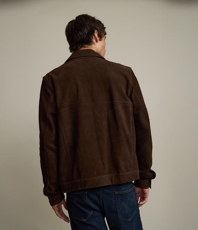 Chaqueta Hombre 100% Cuero Gamuza Café Matias