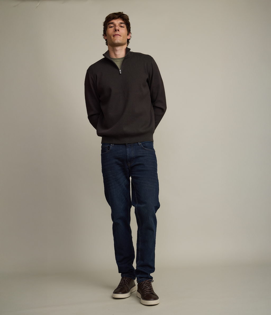Sweater Hombre Tokio Half Zipper Verde