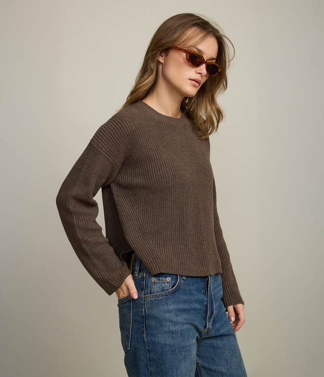 Sweater Mujer 100% Algodón Marta Café Claro