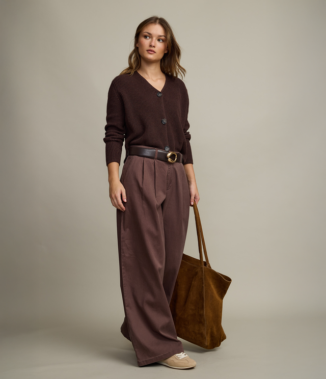 Pantalón Mujer Sastrero Lyocell Alana Café Malva