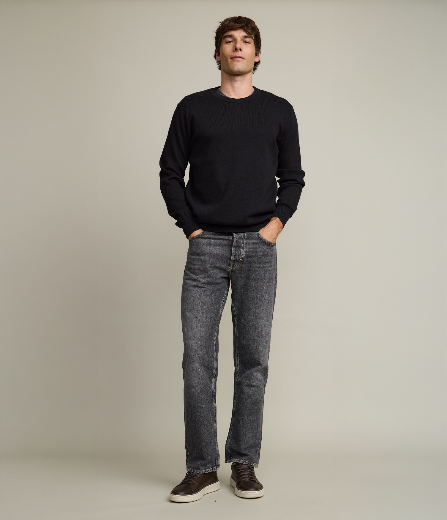 Sweater Hombre Tokio Cuello Redondo Negro