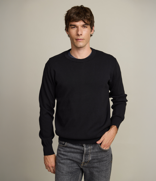 Sweater Hombre Tokio Cuello Redondo Negro