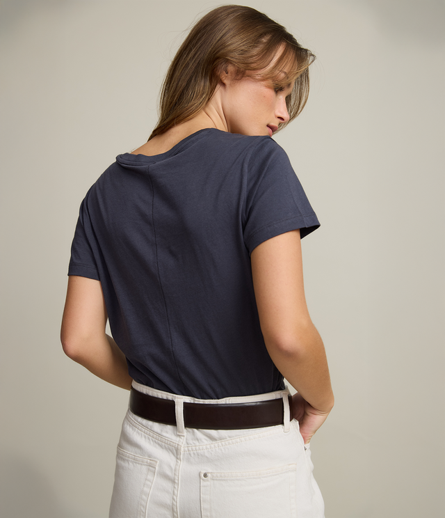 Polera Mujer 100% Algodón Adal Azul