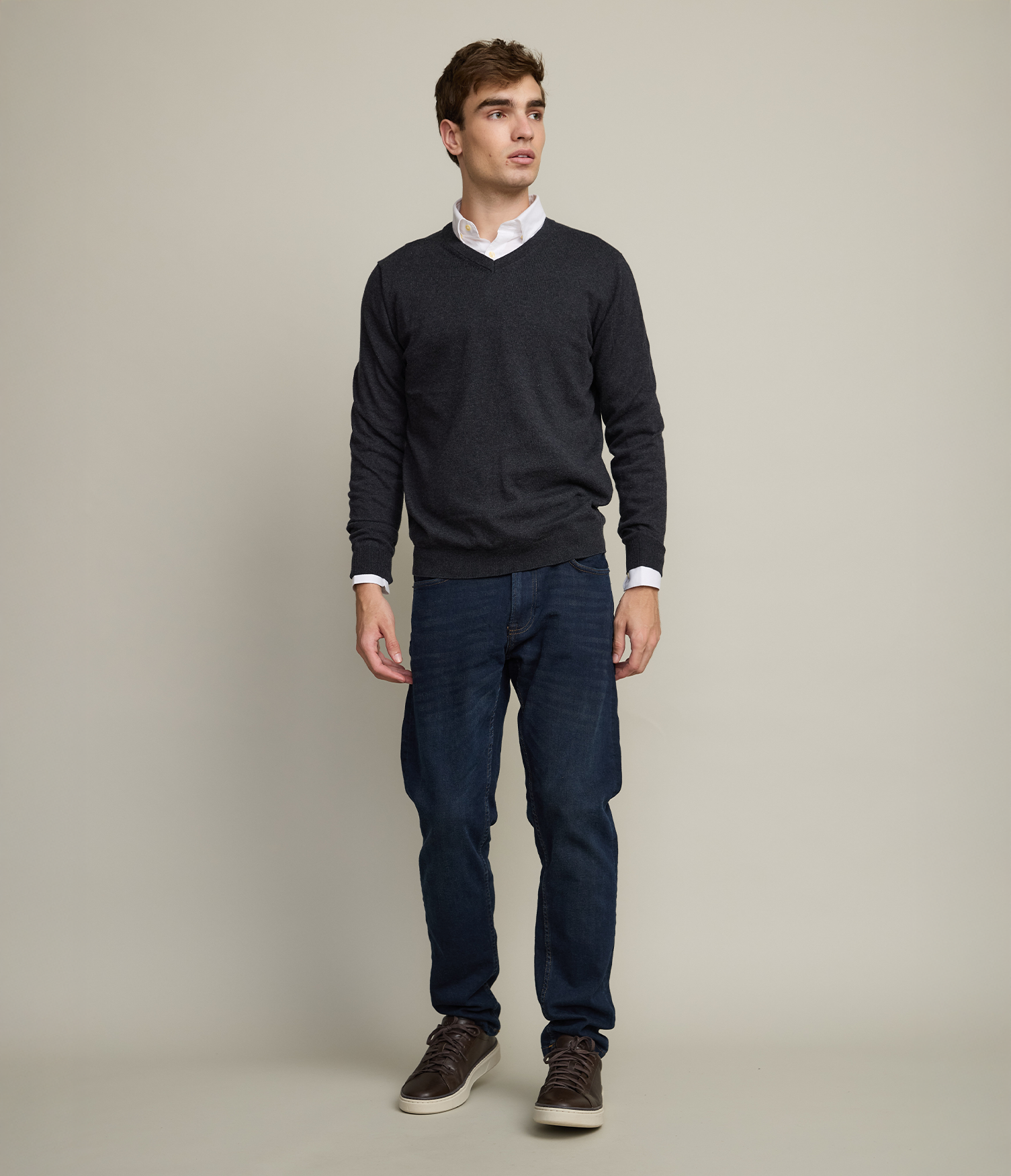 Sweater Hombre Algodón Merino Daloa Gris Marengo
