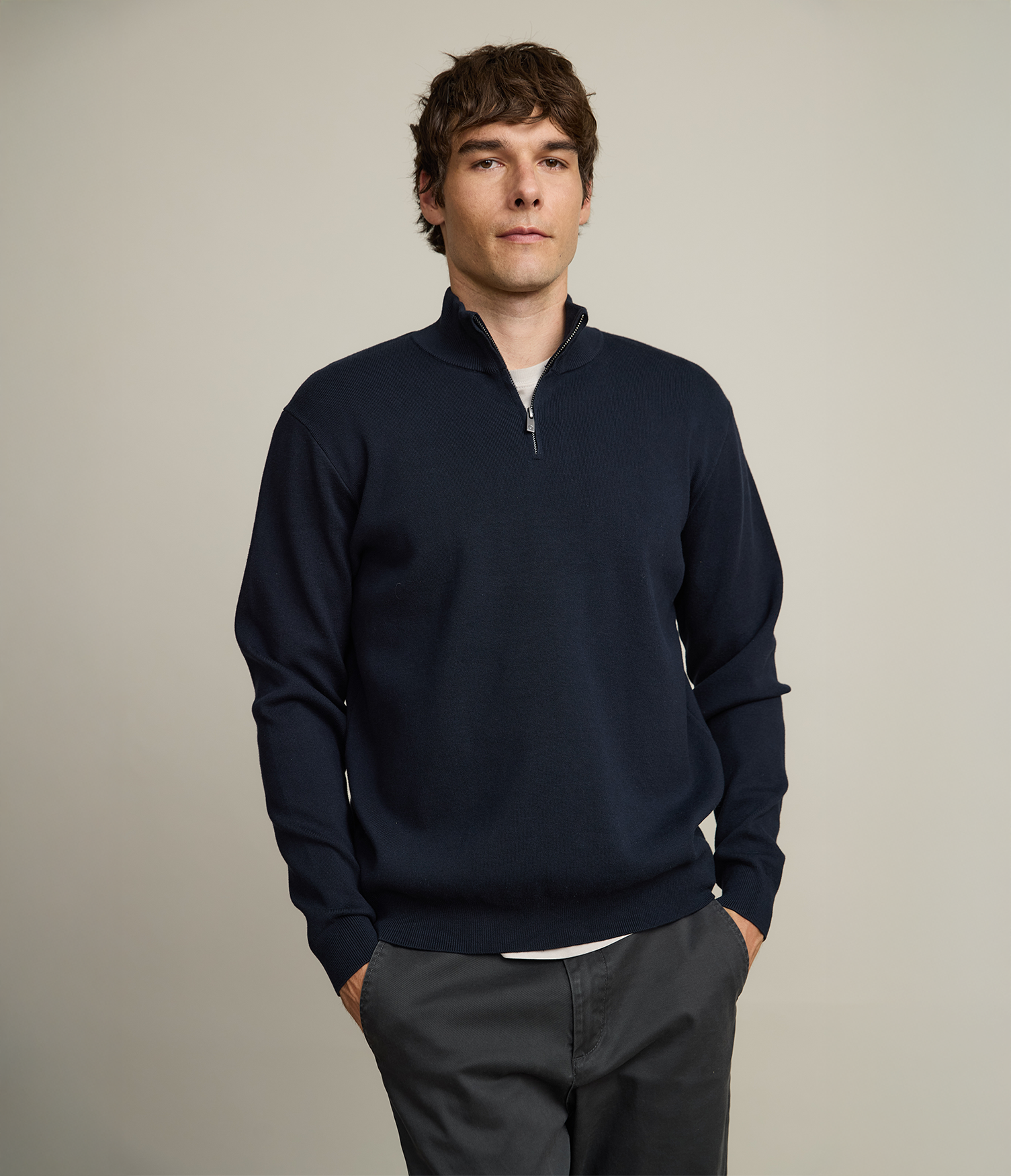Sweater Hombre Tokio Half Zipper Azul Marino