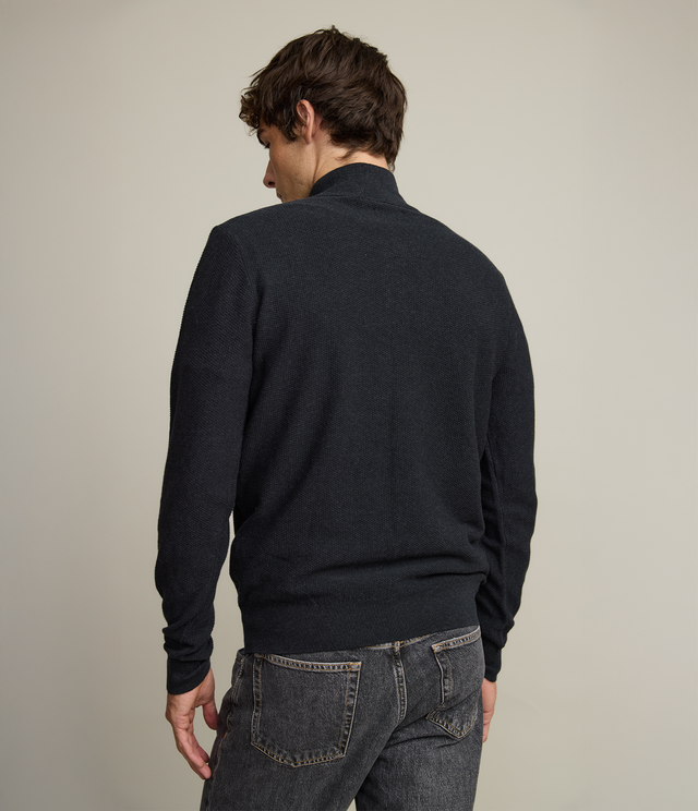 Sweater Hombre 100% Algodón Acra Half Zipper Gris Marengo