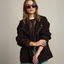 Chaqueta Mujer 100% Cuero Oversize Café