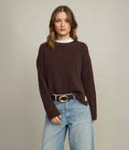 Sweater Mujer 100% Algodón Marta Café Rojizo