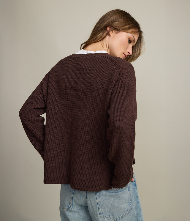 Sweater Mujer 100% Algodón Marta Café Rojizo