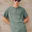 Polera hombre 100% algodón Luke Botones Verde Oscuro