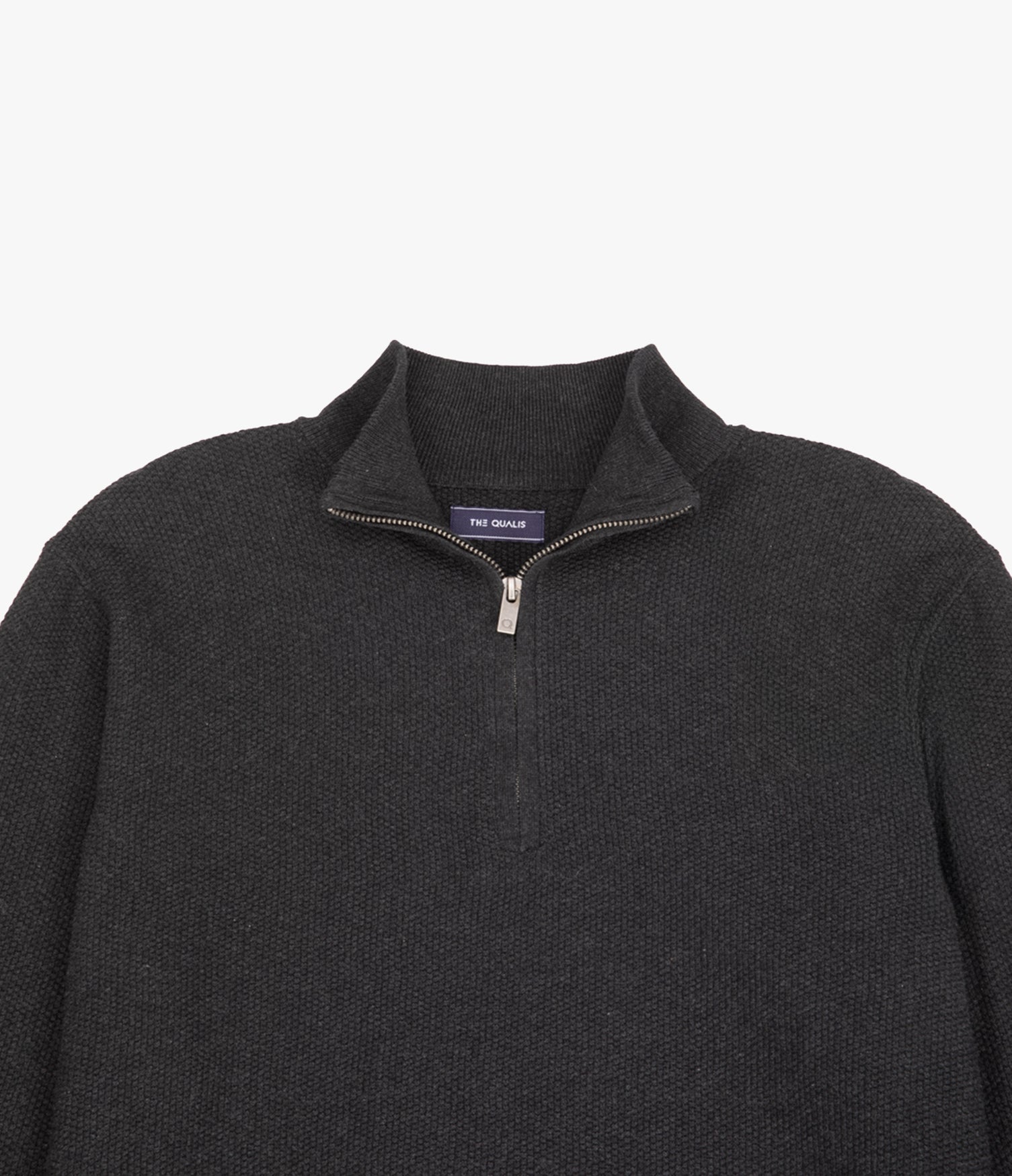 Sweater Hombre 100% Algodón Acra Half Zipper Gris Marengo
