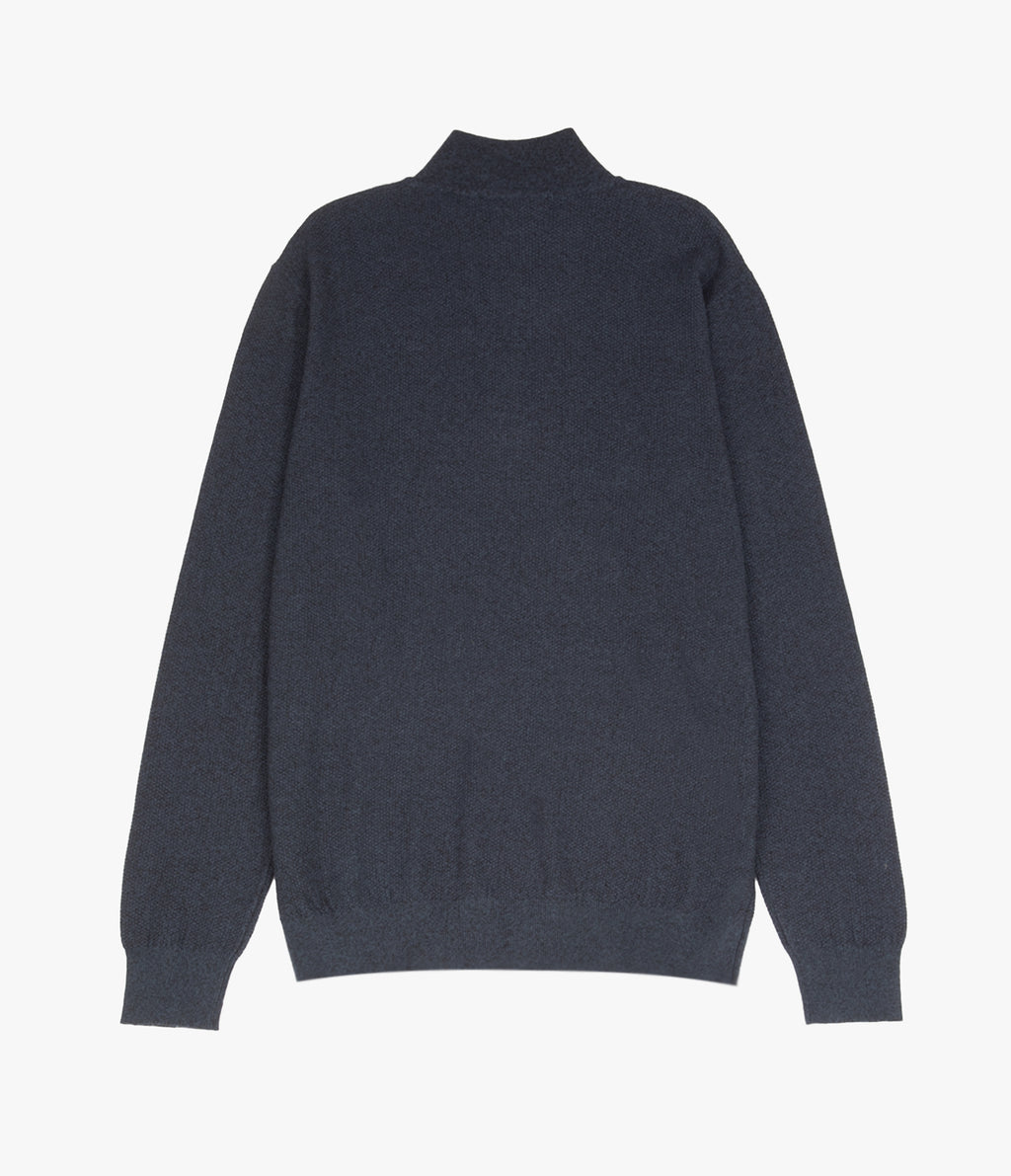 Sweater Hombre 100% Algodón Acra Half Zipper Azul Marino