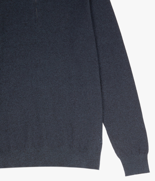 Sweater Hombre 100% Algodón Acra Half Zipper Azul Marino