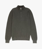 Sweater Hombre 100% Algodón Acra Half Zipper Verde Oscuro