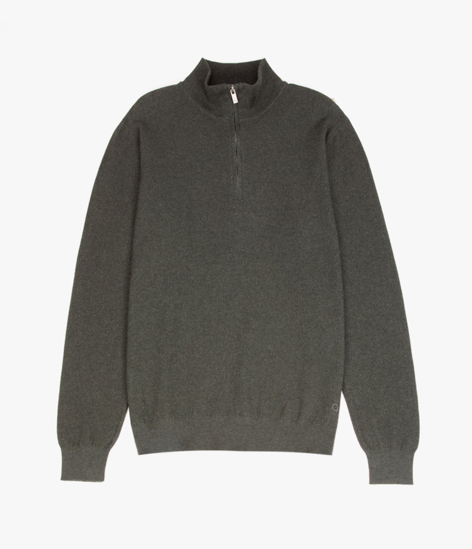 Sweater Hombre 100% Algodón Acra Half Zipper Verde Oscuro