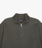 Sweater Hombre 100% Algodón Acra Half Zipper Verde Oscuro
