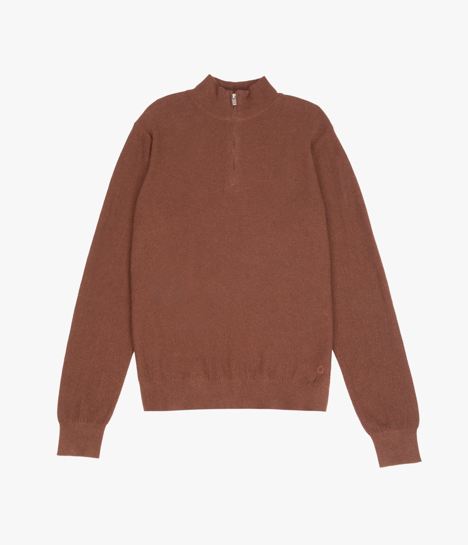 Sweater Hombre 100% Algodón Acra Half Zipper Terracota