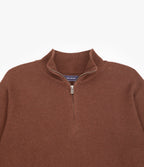 Sweater Hombre 100% Algodón Acra Half Zipper Terracota