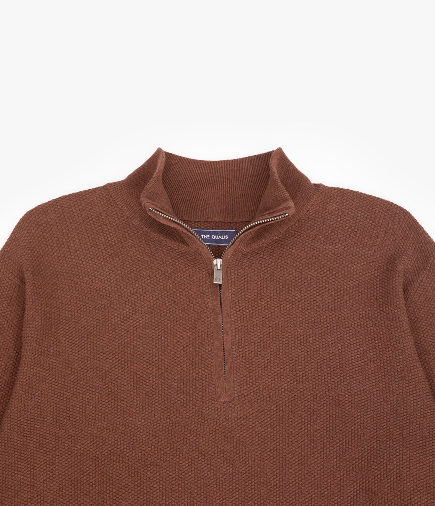 Sweater Hombre 100% Algodón Acra Half Zipper Terracota