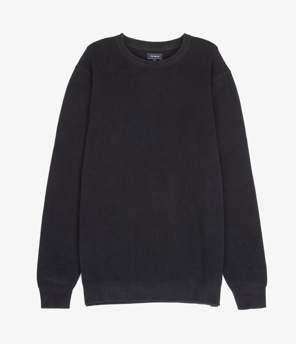 Sweater Hombre 100% algodón Waffle Negro