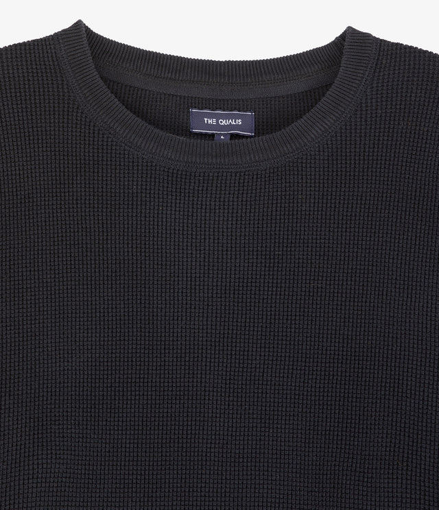 Sweater Hombre 100% algodón Waffle Negro