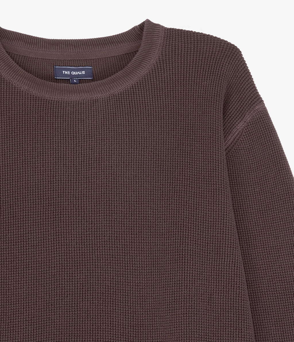 Sweater Hombre 100% algodón Waffle Morado