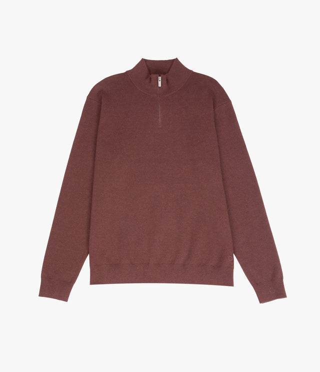 Sweater Hombre Tokio Half Zipper Burdeo