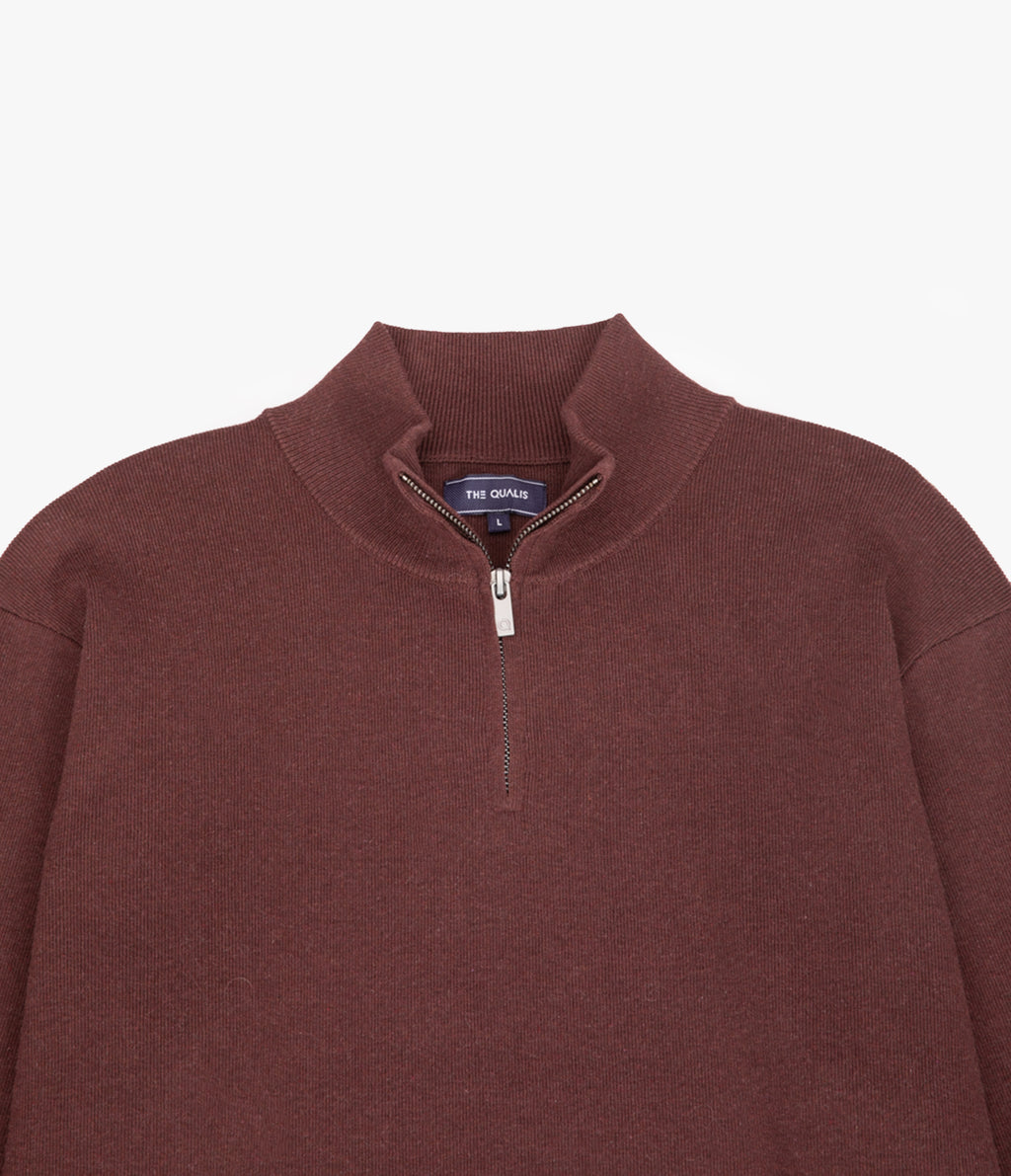 Sweater Hombre Tokio Half Zipper Burdeo