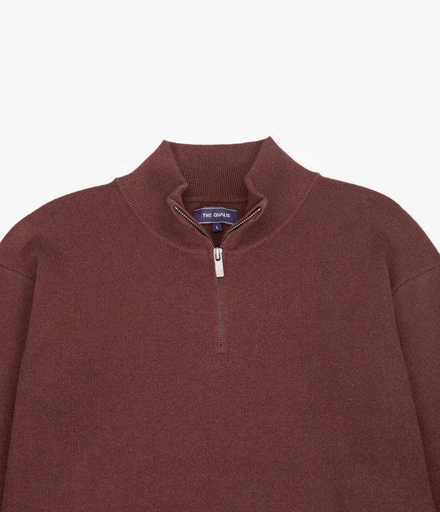Sweater Hombre Tokio Half Zipper Burdeo