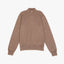 Sweater Hombre Algodón con Lana Merino Medio Cierre Café