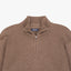 Sweater Hombre Algodón con Lana Merino Medio Cierre Café