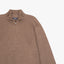 Sweater Hombre Algodón con Lana Merino Medio Cierre Café