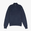 Sweater Hombre Algodón con Lana Merino Medio Cierre Azul Marino