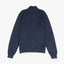 Sweater Hombre Algodón con Lana Merino Medio Cierre Azul Marino