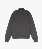 Sweater Hombre Algodón con Lana Merino Medio Cierre Gris marengo