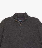 Sweater Hombre Algodón con Lana Merino Medio Cierre Gris marengo