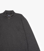 Sweater Hombre Algodón con Lana Merino Medio Cierre Gris marengo