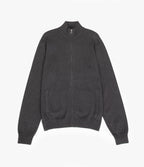 Sweater Hombre Algodón con Lana Merino Cierre Gris Marengo