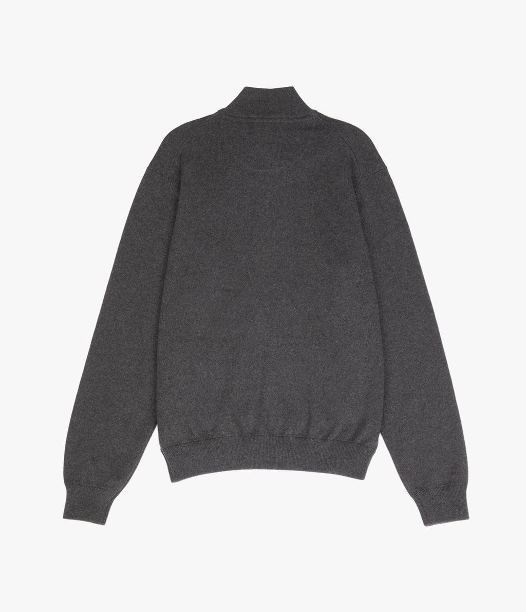 Sweater Hombre Algodón con Lana Merino Cierre Gris Marengo