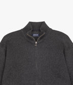 Sweater Hombre Algodón con Lana Merino Cierre Gris Marengo