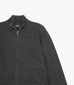 Sweater Hombre Algodón con Lana Merino Cierre Gris Marengo