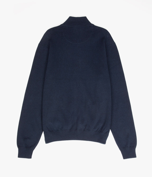 Sweater Hombre Algodón con Lana Merino Cierre Azul Marino