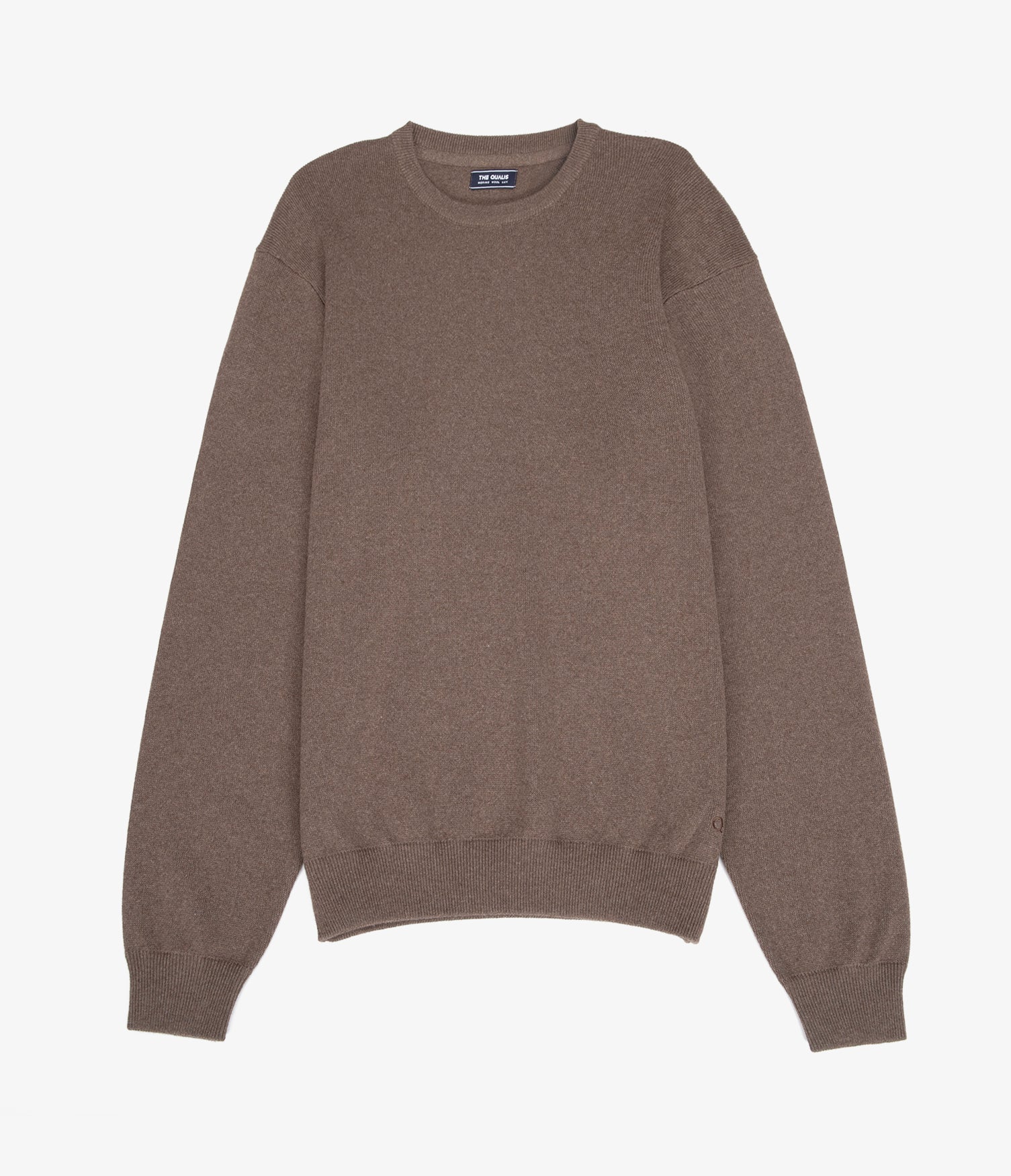 Sweater Hombre Algodón con Lana Merino Cuello Redondo Café