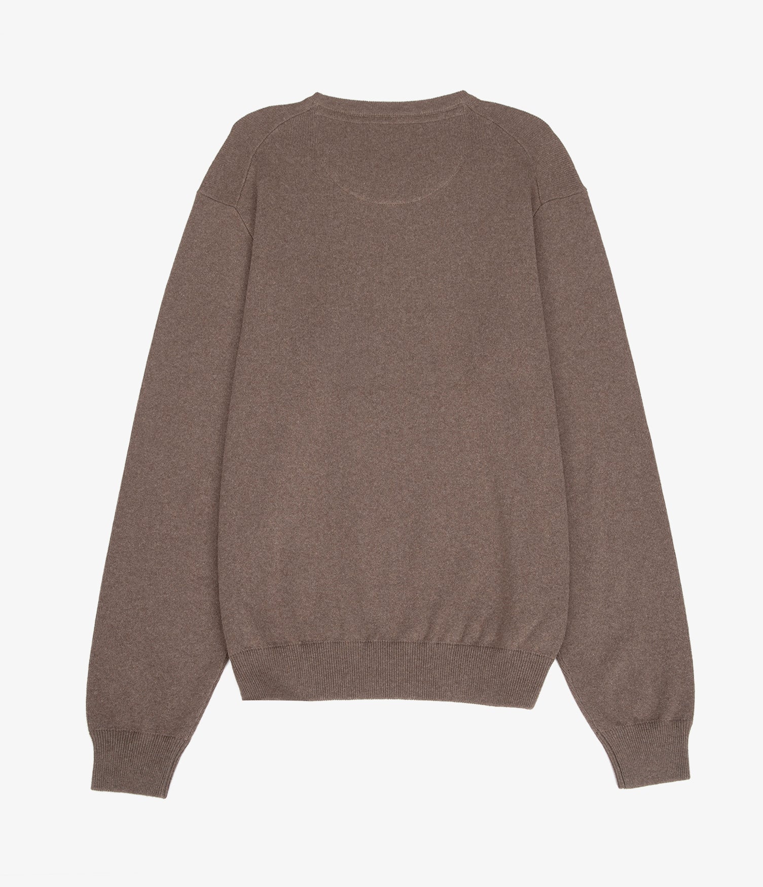 Sweater Hombre Algodón con Lana Merino Cuello Redondo Café