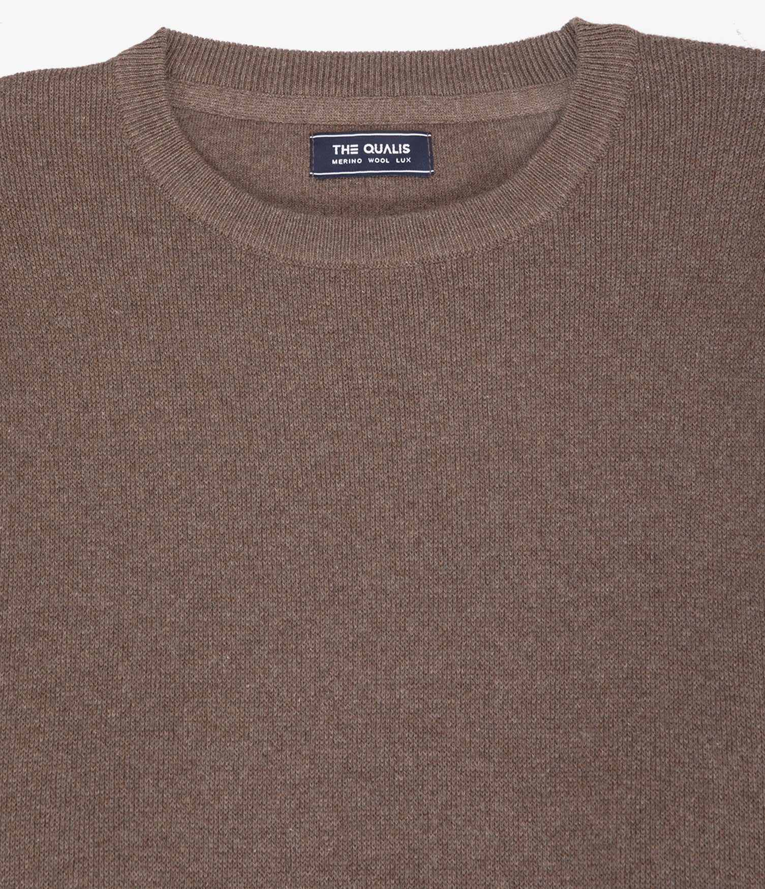 Sweater Hombre Algodón con Lana Merino Cuello Redondo Café