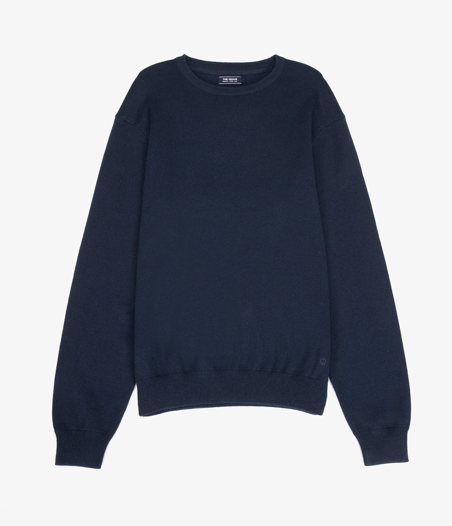 Sweater Hombre Algodón con Lana Merino Cuello Redondo Azul Marino