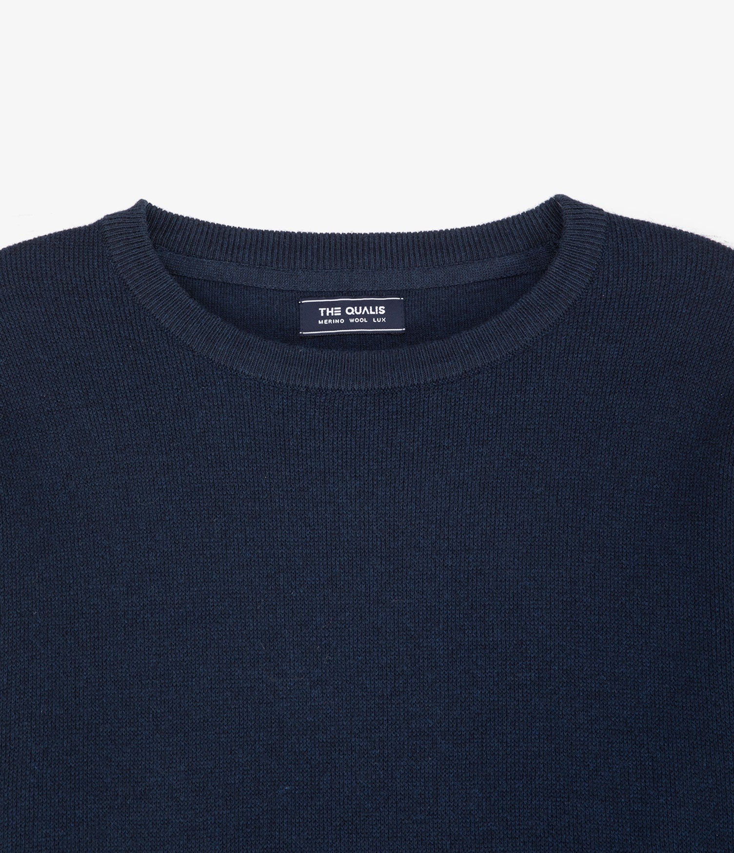 Sweater Hombre Algodón con Lana Merino Cuello Redondo Azul Marino