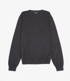 Sweater Hombre Algodón con Lana Merino Cuello Redondo Gris Marengo